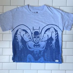 4🦇 DC Batman GAP Boys Superhero Blue Ombré Cotton Short Sleeve Tee Shirt